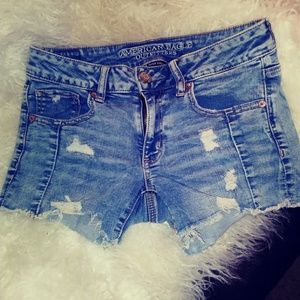 American eagle midi stretch shorts